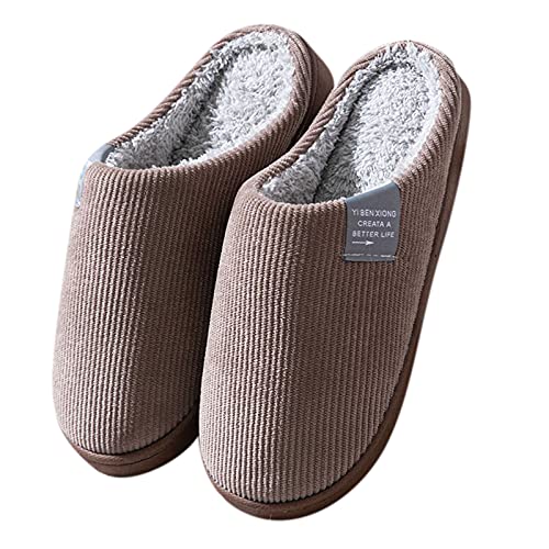 Schlappen - Damen Herren Hausschuhe Winter Warme Slippers Weiche Flache Plüsch Pantoffeln rutschfeste Hausschlappen Outdoor/Indoor von Soupliebe