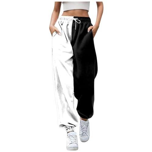 Schlupfhose Damen, Joggpants Damen Freizeit Jogginghose - Sweathose Loose Hose Sporthose Longlegs Hosen Slim Fit Lounge Pants Trainingshose Oversize Zweifarbig Sommerhose Casual Mode von Soupliebe