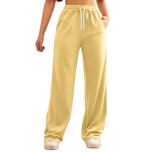 Schlupfhose Damen, Joggpants Damen Lang Sweatpants - Schlupfhose Weite Arbeitshose Mit Taschen Jogpants Loose Sommerhose Bequeme Yogahose Regular Passform Für Fitness Yoga Freizeit von Soupliebe