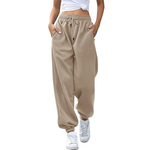 Schlupfhose Damen, Sweatpants Damen Lang Jogginghose - Hosen Women Jogpants Trainingshose Oversize Sweathose Weite Hausehose Sporthosen Lange Yoga Loose Casual von Soupliebe