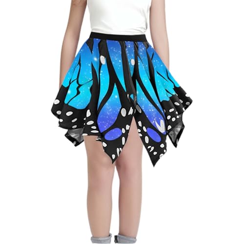 Schmetterling Rock Damen, Schmetterlings Kostüm Damen Karneval Fasching - Schmetterling Faltenrock Tutu Vintage Jahre Minirock Rockabilly Karnevalskostüm Erwachsene Rock Festlich Röcke von Soupliebe