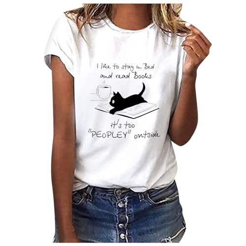 Sommer T-Shirt Damen Basic T Shirt Bedrucken Rundhalsausschnitt Weiß Oberteile Baumwolle Casual Damen Locker Kurzarm Bluse Tops Sportshirt 0 Sommer T-Shirt Damen Basic T Shirt Bedrucken Rundhalsausschnitt Weiß Oberteile Baumwolle Casual Damen Locker Kurzarm Bluse Tops Sportshirt 0 von Soupliebe