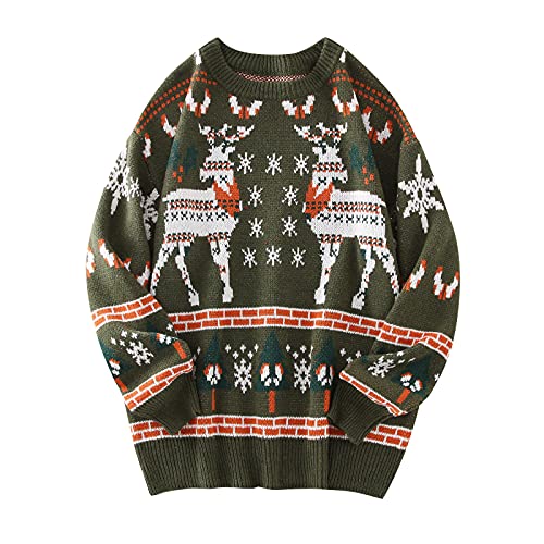 Soupliebe Christmas Sweater Damen,Ugly Christmas Sweater Damen Herren - Hässlicher Weihnachtspullover Damenpullover Langarm Winter Weihnachten Pullover Druck Baumwolle Teenager Mädchen von Soupliebe