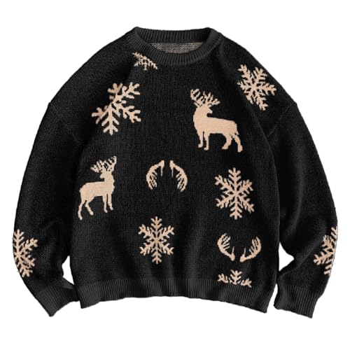 Soupliebe Pullover Weihnachten Damen,Ugly Christmas Sweater Herren Weihnachtspullover Pullover Weihnachten - Lustige Weihnachtspulli Norweger Damen Wollpullover Xmas Teenager Mädchen von Soupliebe