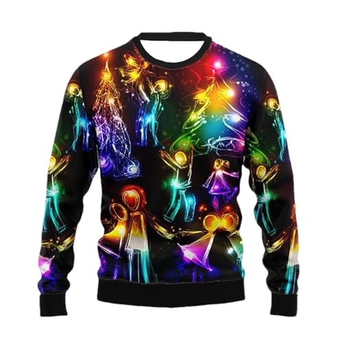 Soupliebe Weihnachtspulli,Weihnachtspullover Damen Lustig Herren Christmas Sweater - Hässliche Weihnachtsoutfit Pullover Ugly Damenpullover Langarm Winter Für Weihnachten-Party von Soupliebe