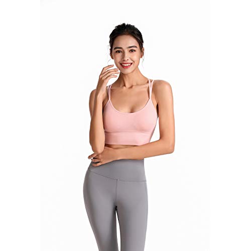 Sport Bh Damen Ohne Bügel - Seamless Bustier Gepolstert Sportunterwäsche Für Fitness Yoga, Trägerlos Gepolster Bh Bralette Für Damen Push-Up Bh Damen Bustier Große Größen Klassische Bequem Stretch Bra von Soupliebe