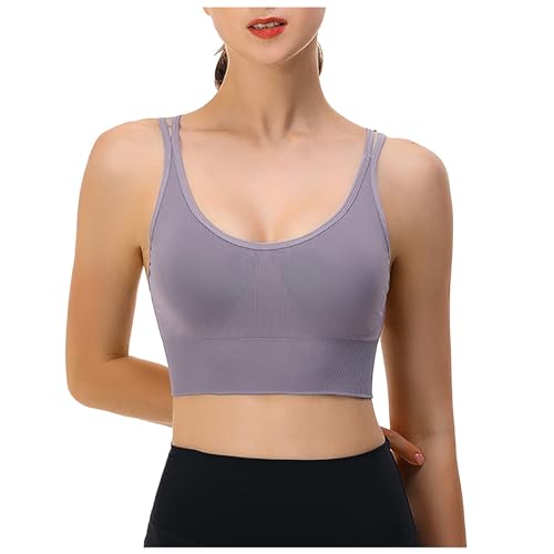 Sport Bh Damen Ohne Bügel - Seamless Bustier Gepolstert Sportunterwäsche Für Fitness Yoga, Trägerlos Gepolster Bh Bralette Für Damen Push-Up Bh Damen Bustier Große Größen Klassische Bequem Stretch Bra von Soupliebe