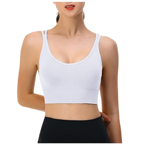 Sport Bh Damen Ohne Bügel - Seamless Bustier Gepolstert Sportunterwäsche Für Fitness Yoga, Trägerlos Gepolster Bh Bralette Für Damen Push-Up Bh Damen Bustier Große Größen Klassische Bequem Stretch Bra von Soupliebe