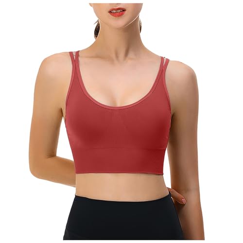 Sport Bh Damen Ohne Bügel - Seamless Bustier Gepolstert Sportunterwäsche Für Fitness Yoga, Trägerlos Gepolster Bh Bralette Für Damen Push-Up Bh Damen Bustier Große Größen Klassische Bequem Stretch Bra von Soupliebe