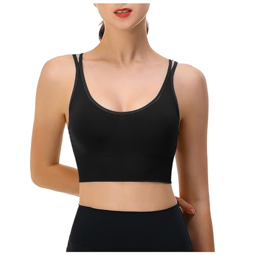 Sport Bh Damen Ohne Bügel - Seamless Bustier Gepolstert Sportunterwäsche Für Fitness Yoga, Trägerlos Gepolster Bh Bralette Für Damen Push-Up Bh Damen Bustier Große Größen Klassische Bequem Stretch Bra von Soupliebe