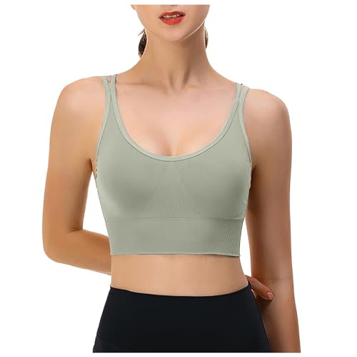 Sport Bh Damen Ohne Bügel - Seamless Bustier Gepolstert Sportunterwäsche Für Fitness Yoga, Trägerlos Gepolster Bh Bralette Für Damen Push-Up Bh Damen Bustier Große Größen Klassische Bequem Stretch Bra von Soupliebe