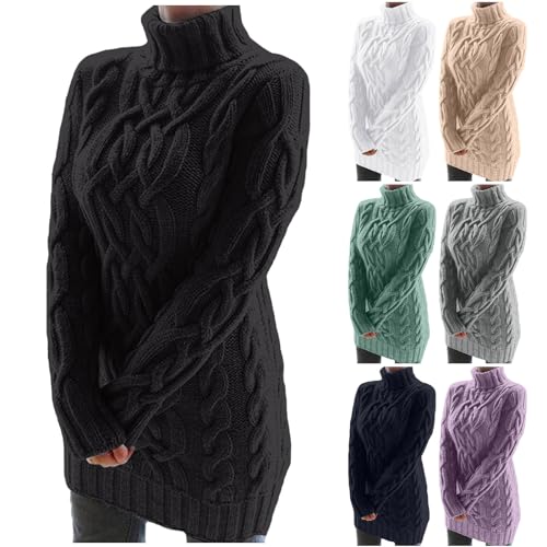 Strickpulli Damen, Pullover Damen Oversize Rollkragenpullover - Herbst Winter Strickpullover Hohe Taille Lose Wollpullover Elegant Warm Sweater Lang Grobstrickpullover Langarm Fleecepullover Strickpulli Damen, Pullover Damen Oversize Rollkragenpullover - Herbst Winter Strickpullover Hohe Taille Lose Wollpullover Elegant Warm Sweater Lang Grobstrickpullover Langarm Fleecepullover von Soupliebe