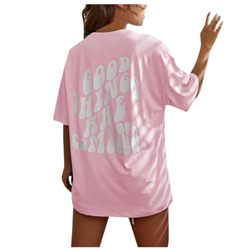 T-Shirt Damen Kurzarm Sport Sommer Oberteile Oversize Tshirt mit Buchstaben Muster Sweatshirt Lose Rundhals Rückendruck Bluse Teenager Mädchen Tunika Lang Top Sportshirt 0 T-Shirt Damen Kurzarm Sport Sommer Oberteile Oversize Tshirt mit Buchstaben Muster Sweatshirt Lose Rundhals Rückendruck Bluse Teenager Mädchen Tunika Lang Top Sportshirt 0 von Soupliebe