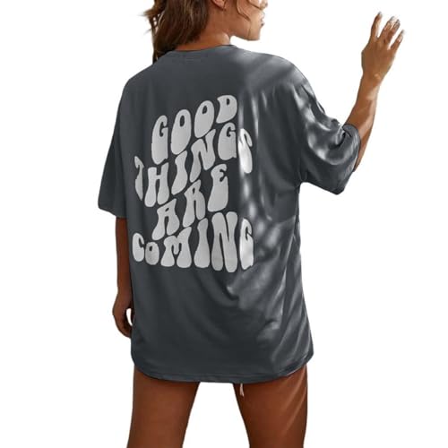 T-Shirt Damen Kurzarm Sport Sommer Oberteile Oversize Tshirt mit Buchstaben Muster Sweatshirt Lose Rundhals Rückendruck Bluse Teenager Mädchen Tunika Lang Top Sportshirt 0 T-Shirt Damen Kurzarm Sport Sommer Oberteile Oversize Tshirt mit Buchstaben Muster Sweatshirt Lose Rundhals Rückendruck Bluse Teenager Mädchen Tunika Lang Top Sportshirt 0 von Soupliebe