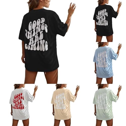 T-Shirt Damen Kurzarm Sport Sommer Oberteile Oversize Tshirt mit Buchstaben Muster Sweatshirt Lose Rundhals Rückendruck Bluse Teenager Mädchen Tunika Lang Top Sportshirt 0 T-Shirt Damen Kurzarm Sport Sommer Oberteile Oversize Tshirt mit Buchstaben Muster Sweatshirt Lose Rundhals Rückendruck Bluse Teenager Mädchen Tunika Lang Top Sportshirt 0 von Soupliebe