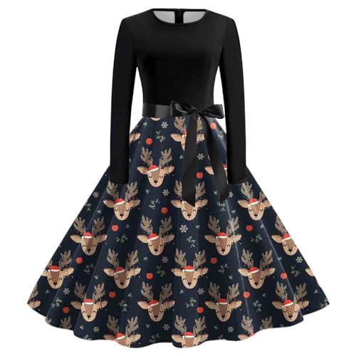 Tagesangebote Heute, Weihnachtskleid Damen Kleider Weihnachten Weihnachtskleider - Rockabilly Kleid Lustig Sexy Ugly Christmas Sweater Abendkleider Mit Drucken Partykleid von Soupliebe