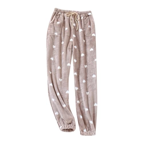 Teddy Hose Damen Plüsch, Kuschelhose Damen Plüsch Teddy Pyjama Hose - Plüschhose Fleece Kuschel Süß Cute Pyjamas Women Flanellhose Kuschel-Hose Schlafanzug Hosen von Soupliebe