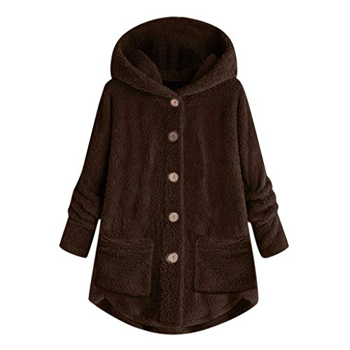 Teddy Jacke Damen, Fleecejacke Damen Große Größen, Teddy Jacke Damen Flauschig Winter Fleecejacke - Winterjacke Grosse Grössen Plüschmantel Kuscheljacke Dicke Outfit Bequem Mantel von Soupliebe