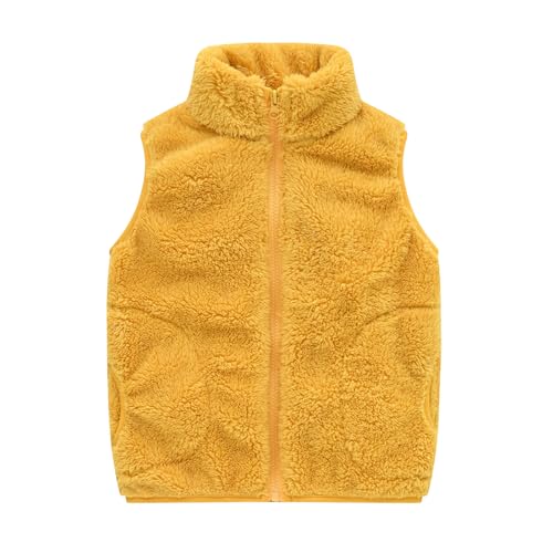 Teddyweste, Teddy Weste Kinder Stehkragen Fleece Fellweste - Ärmellose Polar Fleece Jacke Reißverschluss Winter Weste Winddichter Outdoor Fleeceweste Mit Tasche Leichte Mäntel von Soupliebe