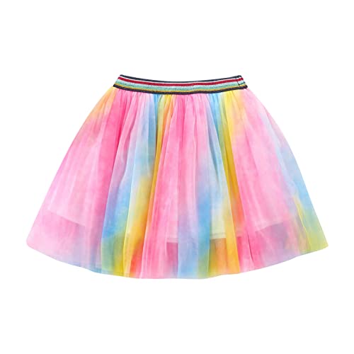 Tüllrock Bunt, Karneval Kostüm Kinder Mädchen Tutu Tüllrock Bunt - Tütü Pink Prinzessin Ballettrock Pettiskirt Rock Regenbogen Minirock Bunte Lagen Ballett Tanz Party von Soupliebe