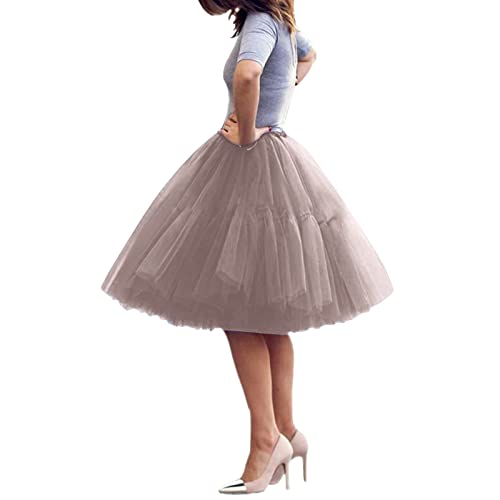 Tüllrock Damen 50Er Rock Retro Ballet - Ballett Tütü Rockabilly Petticoat Unterrock Reifrock Tanzrock 3 Lagig Tüll Tanzkleid Ballkleid Abendkleid Pettiskirt Rock Swing One Size von Soupliebe