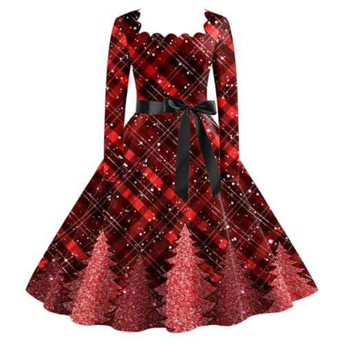 Warehouse Deal, Weihnachten Kleid Damen - Rockabilly Kleider Weihnachtskleid Weihnachtskleider Weihnachtskleidung Christmas Dress Elegantes Vintage Christmas-Kleider von Soupliebe