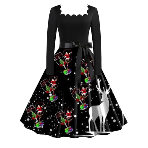 Warehouse Deals Angebote, Weihnachtskleid Damen Weihnachten Kleid Weihnachtskleider - Abendkleider Elegant Kleider Rockabilly Weihnachtskleidung Vintage Sexy Festival-Kleid von Soupliebe