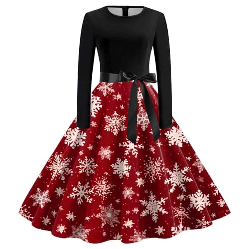 Warehouse Deals Angebote, Weihnachtskleider Damen Weihnachtskleid Kleider Weihnachten - Kleid Weihnachtskleidung Weihnachtskostüm Elegantes Vintage Rockabilly Christmas-Kleider von Soupliebe