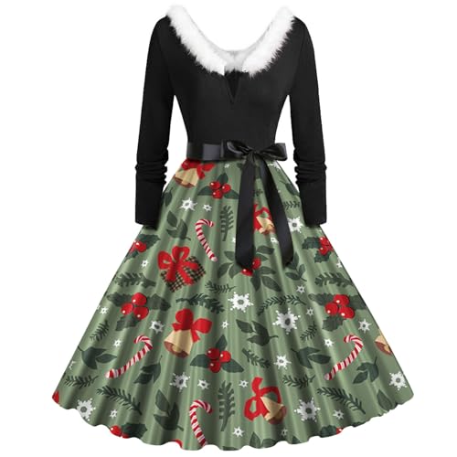 Warehouse Deals Angebote, Weihnachtskleider Damen Weihnachtskleid Weihnachten Kleid - Sexy Weihnachtskleidung Christmas Dress Weihnachtskostüm Kleider Langarm Cocktaikleid von Soupliebe