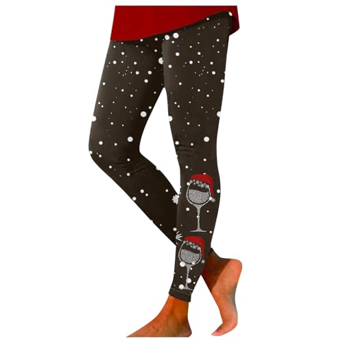 Weihnachts Leggings Damen, Thermo Jeggings Damen Weihnachten Leggings - Weihnachtsstrumpfhose Winter Thermoleggings Sport Yoga Hose Thermohose Stretch Fitnesshose Mit Muster von Soupliebe