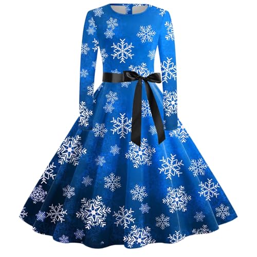 Weihnachtskleider Damen, Weihnachten Kleid Damen Kleider - Christmas Dress Weihnachtskleid Rockabilly Langarm Weihnachtskleider Vintage Abendkleider Mit Drucken Partykleid von Soupliebe