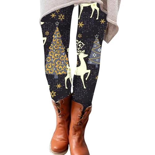 Weihnachtsstrumpfhose, Leggings Damen Thermo Weihnachten Warme - Gefüttert Thermohose Jeggings Gefütterte Thermoleggings Winter Yogahose Mit Weihnachtsmotiven Innenfleece von Soupliebe