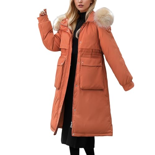 Winterjacke Damen Warm Wintermantel - Mantel Elegant Übergangsmantel Frauen Herbstjacke Verdicken Gefüttert Winterparka Women Winter Coat Mit Kapuze Reißverschluss Langarm Hoodie Sweatshirt von Soupliebe