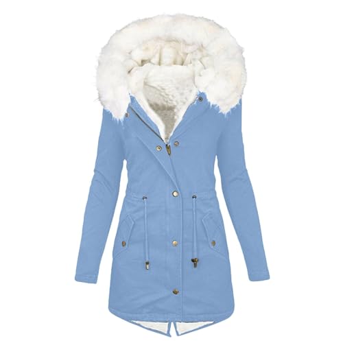 Wintermantel Damen Lang Winterjacke - Mantel Reißverschlüsse Daunenjacke Elegant Winter Coat Mädchen Jacket Women Atmungsaktiv Verdickt Warm Winddicht Softshelljacke Outdoor Funktionsjacke Mit Kapuzen von Soupliebe