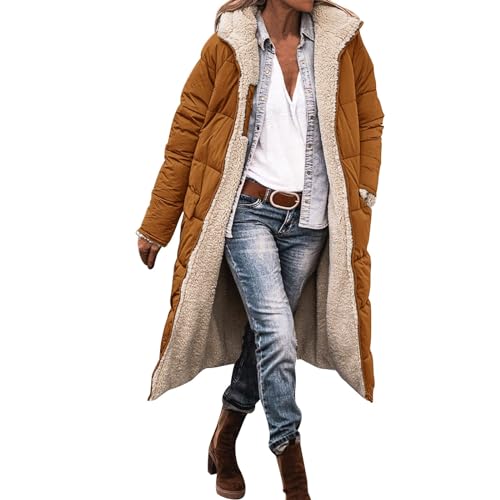 Wintermantel Damen Warm Winterjacke - Winter Jacket Verdicken Gefüttert Mantel Elegant Daunenjacke Women Coat Frauen Winterparka Daunen Mit Fell Parkajacke Übergangsjacke Steppmantel Steppjacke von Soupliebe