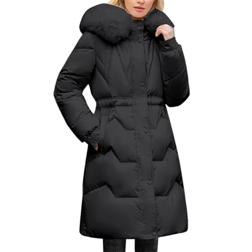 Wintermantel Damen Warm Winterjacke - Winter Jacket Women Mantel Reißverschlüsse Elegant Winterparka Frauen Daunenjacke Jacken Fleecejacke Wasserdicht Atmungsaktiv Verdickt Winddicht Softshelljacke von Soupliebe