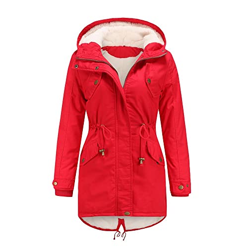 Wintermantel Damen Warm Winterjacke - Winter Mantel Verdicken Gefüttert Elegant Daunenjacke Women Übergangsmantel Frauen Winterparka Outdoor Skijacke Mit Fleecejacke wasserdichte Regenjacke Winddicht von Soupliebe