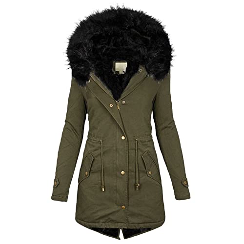 Wintermantel Damen Warm Winterjacke - Winterparka Women Winter Jacket Elegant Mantel Mädchen Daunenjacke Verdicken Gefüttert Outdoor Skijacke Mit Fleecejacke wasserdichte Regenjacke Winddicht von Soupliebe