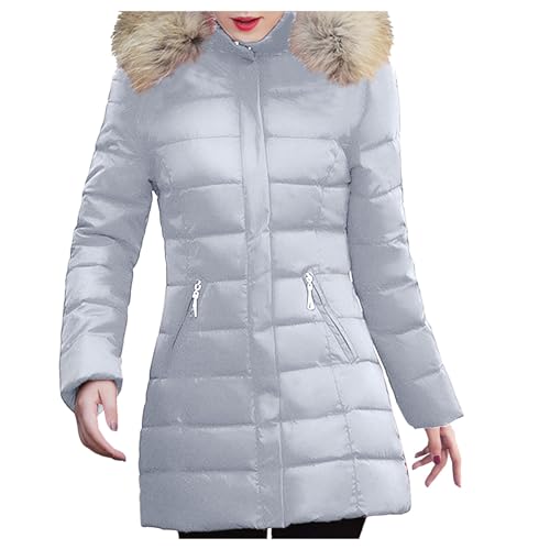 Wintermantel Damen Winter Winterjacke - Herbstjacke Women Übergangsmantel Mädchen Mantel Elegant Frauen Daunenjacke Lederjacke Kunstleder Jacke Mit Kapuzen Große Größen Langarm Motorrad von Soupliebe