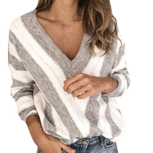 Winterpullover Damen, Sweater Damen Longsleeve Pulli - Oberteile Warm Langarmshirt Elegant Freizeit Winterpullover Women Pullover Casual Strickpullover Winter Rundhals Lose Outwear von Soupliebe