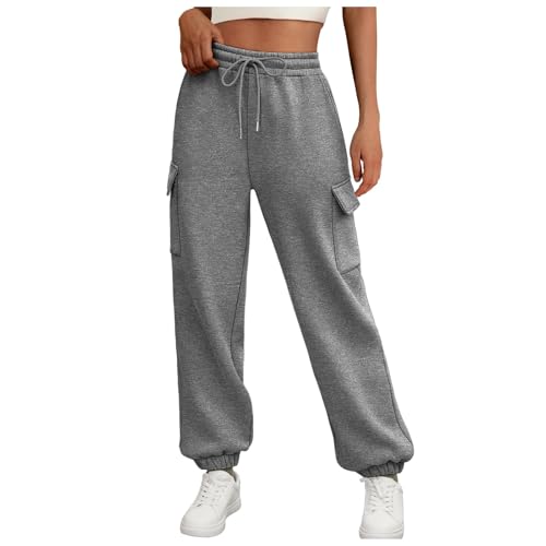 Women's Activewear, Freizeithose Damen Lang Sweatpants - Schlupfhose High Waist Yogahose Jogpants Weite Sweathose Fitness Sommerhose Jogginghose Loose Fit Elastischer Bund von Soupliebe