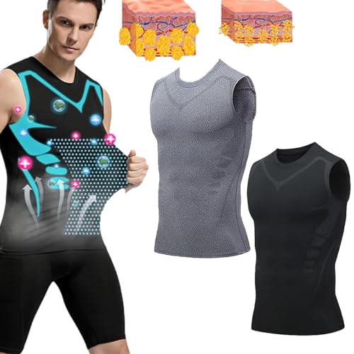 Lucky Song Ionen Energie Weste, Ionic Shaping Vest Men, Luckysong Ionic Shaping Herren, Lucky Song Ionic Shaping Vest (3XL,2Pcs-C) von Sovtay