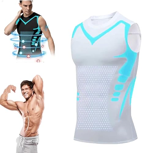 Lucky Song - Lucky Song Ionic Shaping Vest, luckysong Ionic Shaping Vest, Lucky Song Ionic Shaping Vest Men, Expectsky Ion Shaping Vest, Ice-Silk Fabric Compression Shirts (White,XL) von Sovtay