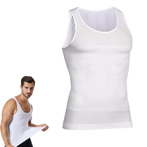 Sculptcore – Herren-Body Shaper, Herren-Shapewear-Weste, Schlankheits-Bauchweste, Ionic Shaping-Weste (S,White) von Sovtay