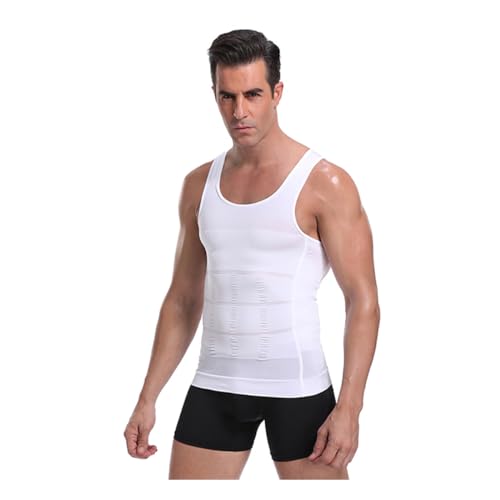 Sculptcore – Men's Body Shaper, Men Body Shaper Slimming Shirt Compression Vest Elastic Sculpting Shapewear Tops (White,2XL) von Sovtay