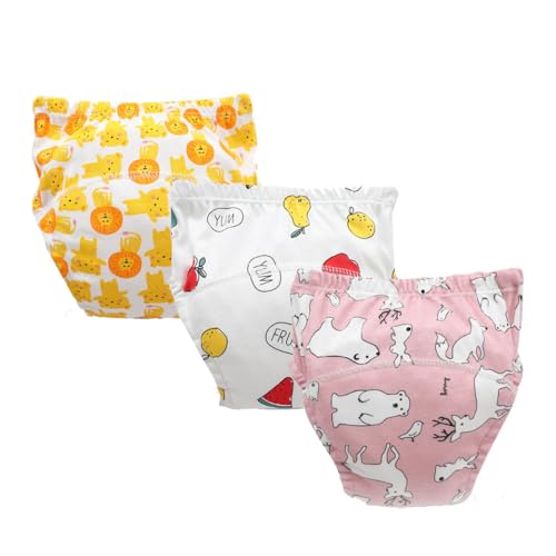 Sovtay Blooming Kinderunterwäsche auslaufsicher, 3/5Pack Blooming auslaufsichere Kinderunterwäsche, Upairy Trainingsunterwäsche,Waschbare Inkontinenzunterwäsche für Kinder (3Colors A,L(13-20kg)) von Sovtay