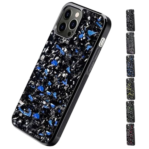 Sovtay Geschmiedete Handyhülle aus Kohlefaser, Forged Carbon Fiber Phone Case, Magnetische Schutzhülle für iPhone Stoßfeste Handyhülle, Unterstützt Kabelloses Laden (12 Pro Max,Blue) von Sovtay