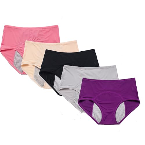 Sovtay Grishay auslaufsichere Unterwäsche für Damen, Grishay Höschen auslaufsicher, Inkontinenzunterwäsche für Damen, waschbar, Auslaufsichere Höschen für Frauen über 60 (5Colors A,XL(50~60kg)) von Sovtay