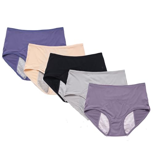 Sovtay Grishay auslaufsichere Unterwäsche für Damen, Grishay Höschen auslaufsicher, Inkontinenzunterwäsche für Damen, waschbar, Auslaufsichere Höschen für Frauen über 60 (5Colors B,L(40~50kg)) von Sovtay