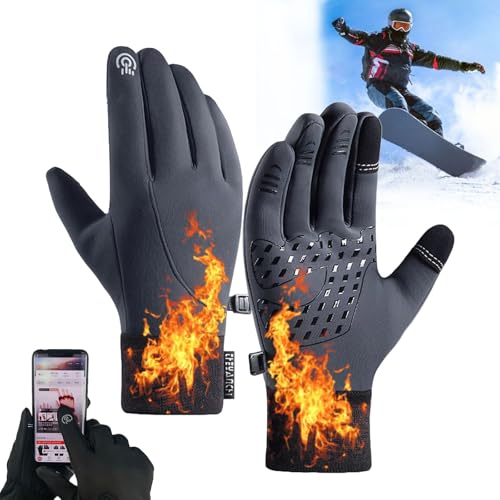 Sovtay Thermo Slim Handschuhe, Thermoslim Handschuhe Naturvibes, Frostfit - Thermo Handschuhe, Thermo Handschuhe Herren Damen Mit Touchscreen Warm Wasserdicht, Für Radfahren Im Freien (Grau,M) von Sovtay